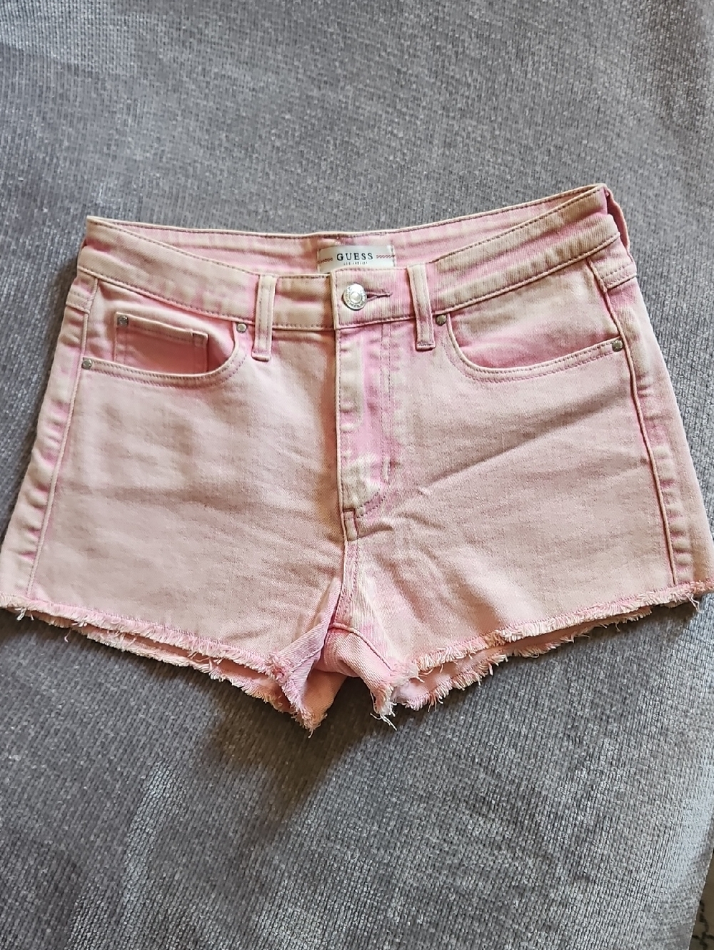 GUESS Light Pink Denim Cutoff Shorts
